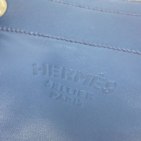 HERMES Leather Arine Mini Pochette Shoulder Bag Swift blue/SilverHardware - Picture 11 of 13